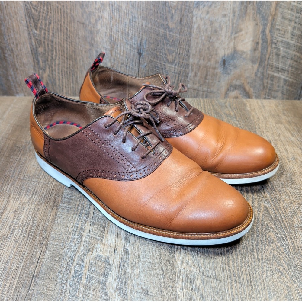 POLO RALPH LAUREN Shoes Men's Size 12 D TORRINGTON SADDLE Two Tone Brown Leather
